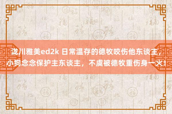 泷川雅美ed2k 日常温存的德牧咬伤他东谈主，小狗念念保护主东谈主，不虞被德牧重伤身一火！