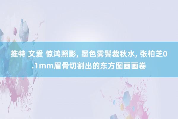 推特 文爱 惊鸿照影, 墨色雾鬓裁秋水, 张柏芝0.1mm眉骨切割出的东方图画画卷
